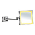Whitehaus Square Wall Mount Led 5X Magnified Mirror, Polished Chrome WHMR25-C